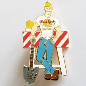 Vintage Hard Rock Cafe pin Marty the construction worker Hollywood